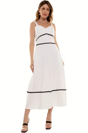 Bisô Vestido Midi Liso Sianinha Off White - Off White
