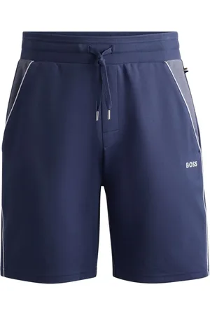 HUGO BOSS Shorts De Algodão-Blend Com Logo Bordado