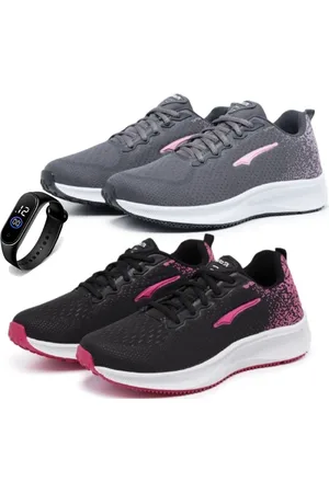 BIA Kit 2 Tênis Femininos Ortopédicos Esportivos para Academia Treino Corrida + Relógio Led