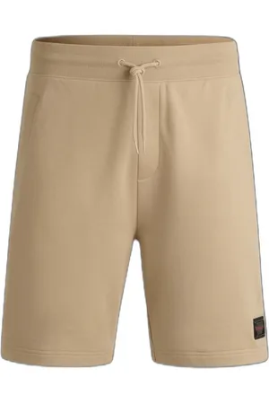 HUGO BOSS Shorts Relaxados De Algodão-Terry Com Acabamento De Logo