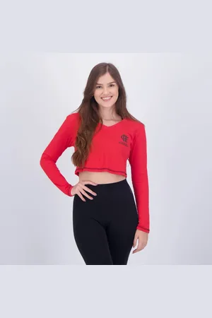 Braziline Cropped Manga Longa Flamengo Heath Feminino
