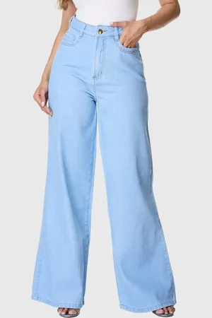 HNO Jeans Calça Jeans Wide Leg Lisa Claro