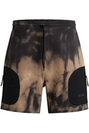 HUGO BOSS Shorts De Algodão De Corte Relaxado Com Estampa De Logo