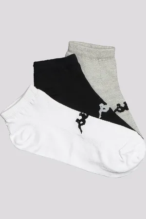 Kappa Kit Meia 3 Pares Sapatilha Branca Cinza e Preta