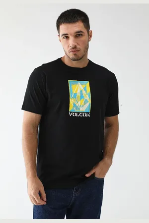 Volcom Camiseta Reta Estampada Preta