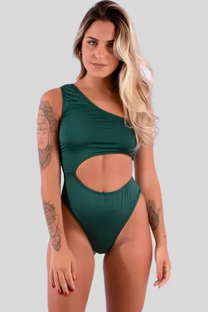 Diluxo Maiô Body Buraco Ombro Só Recorte Mula Manca Liso Delicia