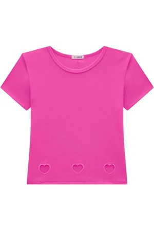 Nina Go Infantil - Blusa Cropped em Ribana Feminina