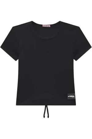 Nina Go Infantil - Blusa Cropped em Ribana Feminina