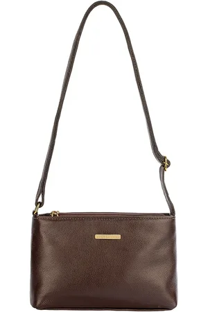 Andrea Vinci Bolsa pequena transversal de couro liso Iris - Café