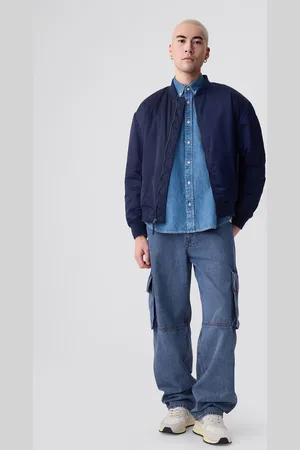 GAP Calça Jeans Cargo Medium Indigo 15 Azul