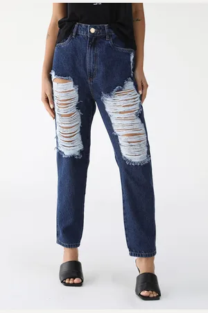 LANCA PERFUME Calça Jeans Mom Destroyed