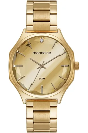 Mondaine Relógio Feminino Espelhado Vidro Facetado