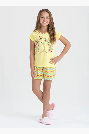 Molekada Pijama Verão Menina Blusa e Shorts Fofura Espinhosa