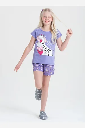 Molekada Pijama Verão Menina Tulipa Blusa e Shorts Doces Sonhos