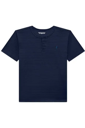 Onda Marinha Infantil - Camiseta em Meia Malha Masculina