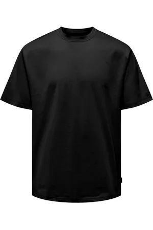 Relaxado Camiseta Basica Gola Redonda Lisa Camisa Masculina de Algodão