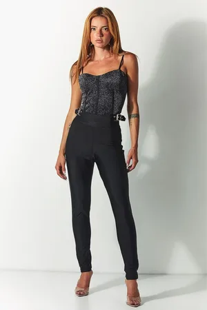 Planet Girls Calça Feminina Up Glam Com Fivelas Laterais