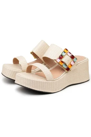 Flor da Pele Tamanco Feminino Plataforma Salto Médio 5200 Rafia natural