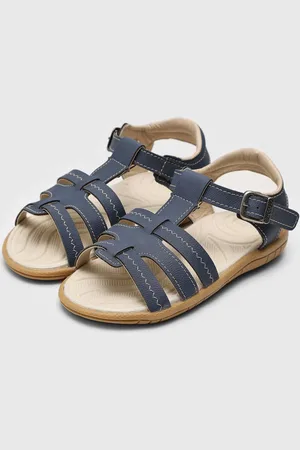 Pimpolho Infantil - Sandália Papete Pesponto Azul-Marinho
