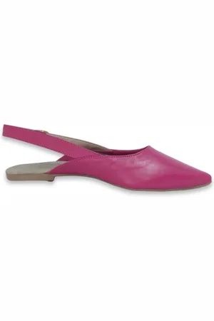 Spinelli Mule Fivela Bico Fino em Couro Salto Baixo Rosa Pink