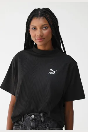 PUMA Camiseta Canelada Oversized Relaxed Classic Preta
