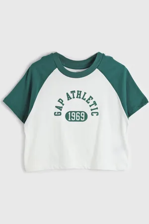 GAP Infantil - Camiseta Manga Curta Cropped Branca
