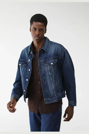 GAP Jaqueta Jeans Recorte Dark Wash Indigo Azul