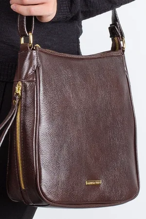 Andrea Vinci Bolsa tiracolo de couro liso Camila - Café