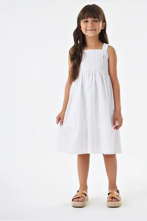 Onda Marinha Infantil - Vestido em Linho Feminino