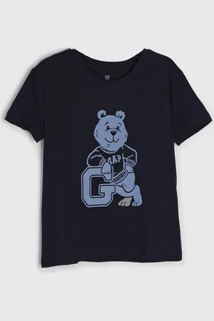 GAP Infantil - Camiseta Manga Curta Logo Azul-Marinho