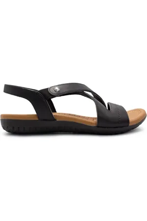 USAFLEX Sandália Rasteira Couro Elastico Conforto R1804 -098