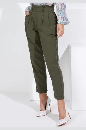 QUINTESS Calça Com Pregas E Bolsos