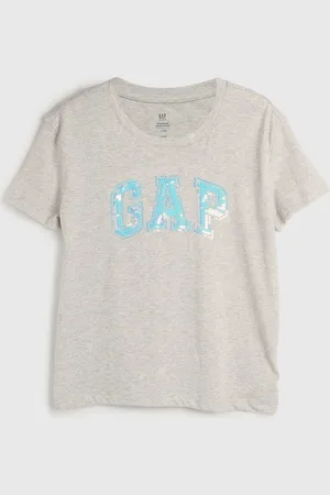 GAP Infantil - Camiseta Manga Curta Logo Paetê