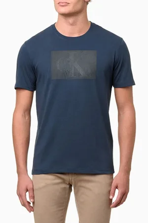 Calvin Klein Camiseta MC CKJ Masc Palm Trees And Logo Marinho