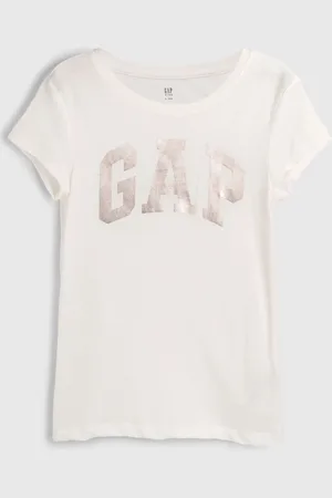 GAP Infantil - Camiseta Manga Curta Logo Off-White