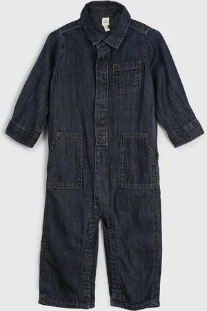 GAP Macacão Jeans Azul-Marinho
