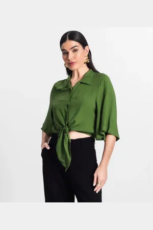 Select Camisa Feminina Cropped Com Nó