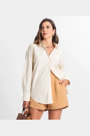 Select Camisa Feminina Oversized Manga Longa