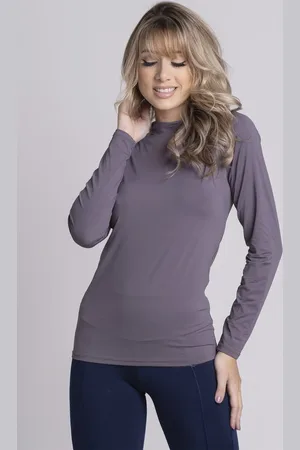 VEKYO Camisa Feminina Térmica Poliéster UV Segunda Pele