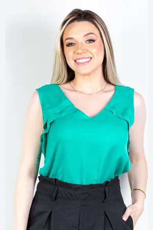 Enluaze Regata feminina viscose detalhe babado 63569 - Mint