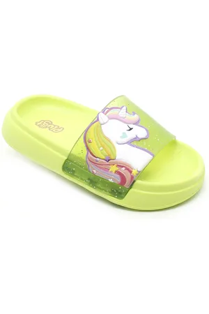 Plugt Infantil - Slide Menina Floquinho Unicórnio Levinho EVA