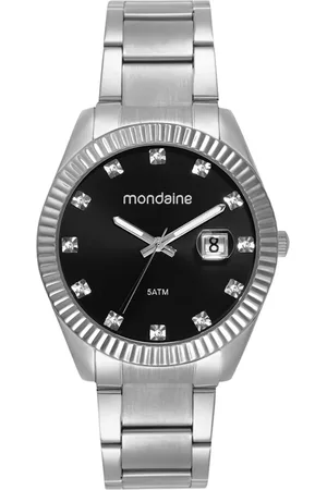 Mondaine Relógio Feminino Cristais Catraca Serrilhada