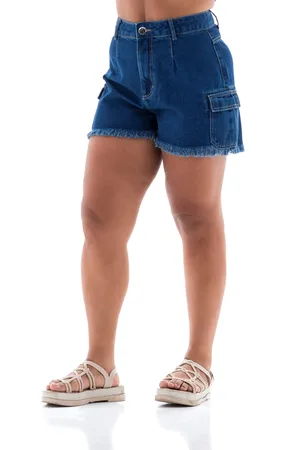 ARAUTO JEANS Shorts Jeans Feminino Arauto Mom Cargo