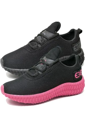 Evoltenn Kit 2 Tênis Feminino Esportivo Colmeia Black e Preto Rosa