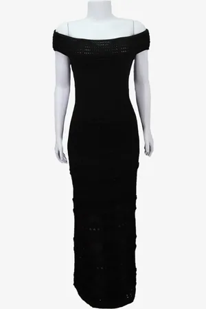 EMIGÊ Vestido Longo Casual Tricô Vazado Produto Gentilmente Usado