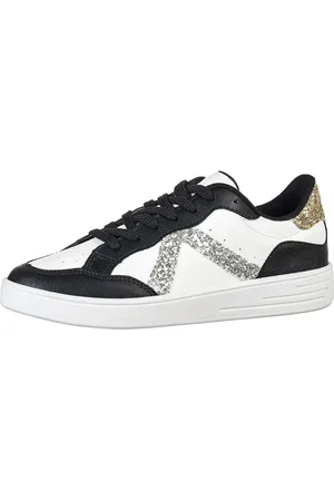 Gigil Tênis Feminino Casual Flatform Retrô Recortes Detalhe Lateral Glitter