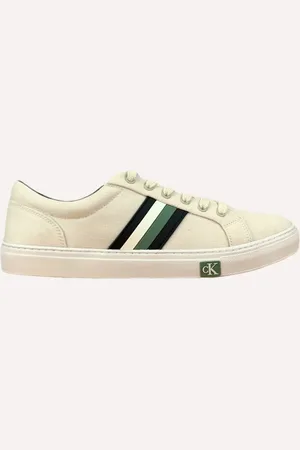 Calvin Klein Tênis Jeans Masculino Lona Rubber Off-White