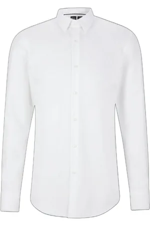 HUGO BOSS Camisa Slim Fit Em Algodão Estruturado De Alto Desempenho