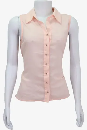 EMIGÊ Camisa Regata Aqua Mar Vazada Nude NOVA Produto Gentilmente Usado
