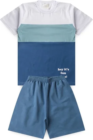 Molekada Infantil - Conjunto Verão Menino Camiseta e Bermuda Recortes